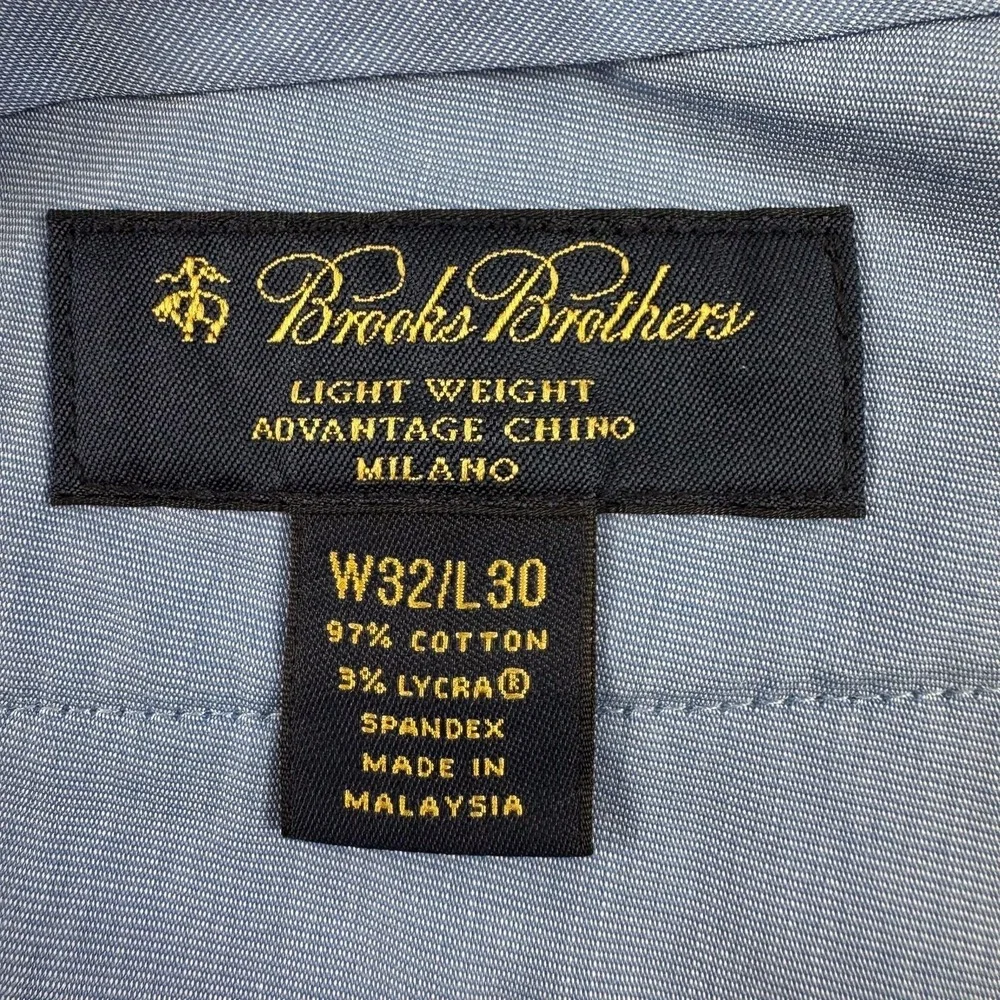 Brooks Brothers Milano Fit Advantage Chino Pants Mens 32x30 Blue Lightweight